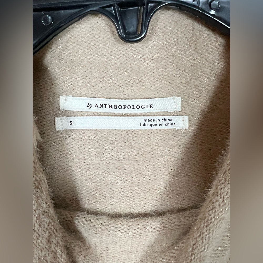 NWT Anthropologie The Thea Twofer Eyelash Sweater Dress Neutral Beige - Picture 5 of 8